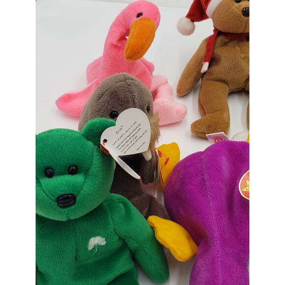 Ty Beanie Baby Lot 11 Patti Claude Quackers Teddy Waddle Erin Seaweed - Picture 10 of 15